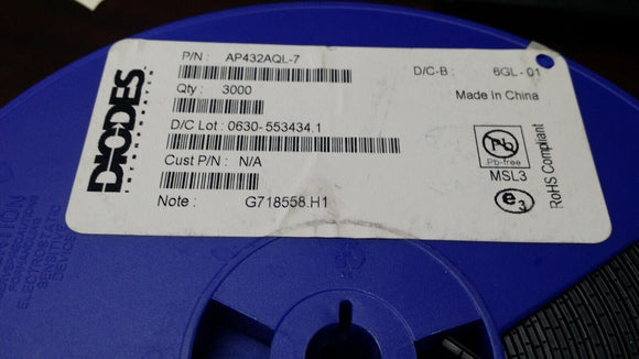 (10 PCS) AP432AQL-7 DIODES INC. Voltage Reference IC 200MA 20V 1.24V SOT-25 ROHS