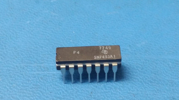 (1PC) SN7493AJ VINTAGE 1977 TI 4 bit Binary Up Counter CER DIP-14
