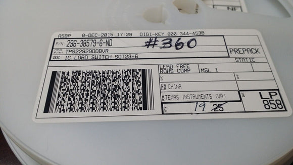 (19 PCS) TPS22929DDBVR TI Power Switch/Driver 1:1 P-Channel 1.8A SOT-23-6 ROHS