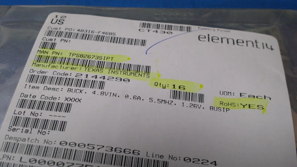 (1 PC) TPS82673SIPT TI DC DC CONVERTER 1.26V 0.756W ROHS