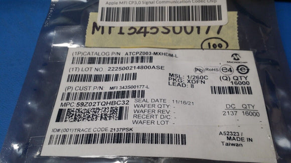 (1 PC) ATCPZ003-MXHDM-L CP3.0 SIGNAL COMM. CODEC CHIP XDFN-8 ROHS