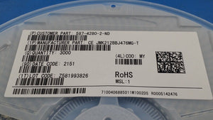 (3000) JMK212BBJ476MG-T 47µF 20% 6.3V MLCC Ceramic Capacitor X5R 0805