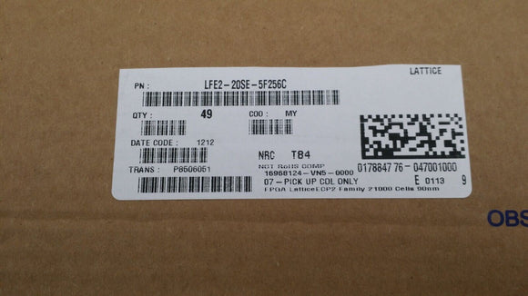 (1 PC) LFE2-20SE-5F256C LATTICE IC FPGA 193 I/O 256FBGA