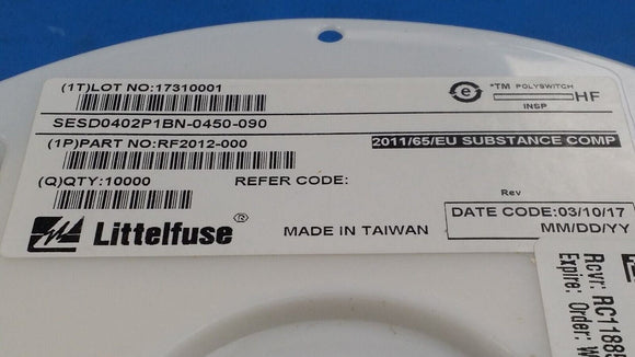 (10,000) SESD0402P1BN-0450-090 TVS Diodes 0402 PKG 9V 4.5pF SESD PROTECTOR ROHS