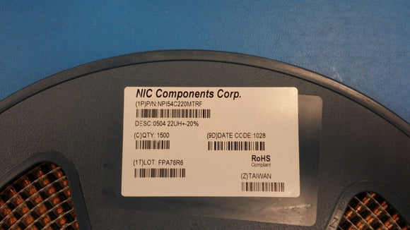 (1,500) NPI54C220MTRF General Purpose Inductor 22uH 20% 1 Element SMD 2320 ROHS