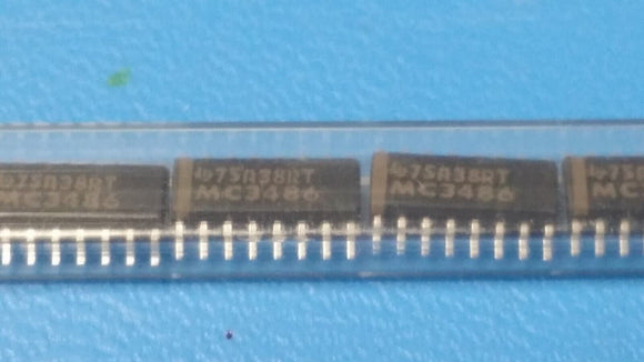 (10 PCS) MC3486D TI, Quad Receiver RS-422/RS-423 SOIC-16