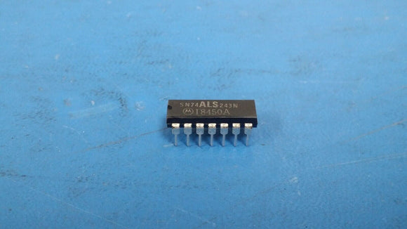 (10 PCS) SN74ALS243N MOT Bus Driver/Transceiver, 1-Func, 4-Bit, TTL, PDIP14