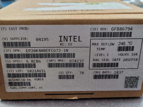 (1PC) EP20K400EFC672-1N ALTERA IC FPGA 488 I/O 672FBGA