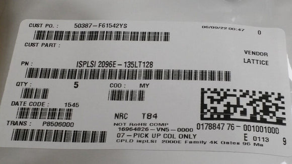 (1PC) ISPLSI2096E-135LT128 IC CPLD 96MC 7.5NS 128TQFP