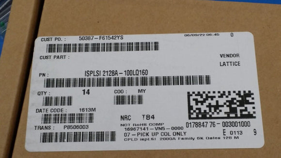 (1PC) ISPLSI2128A-100LQ160 IC CPLD 128MC 10NS 160QFP