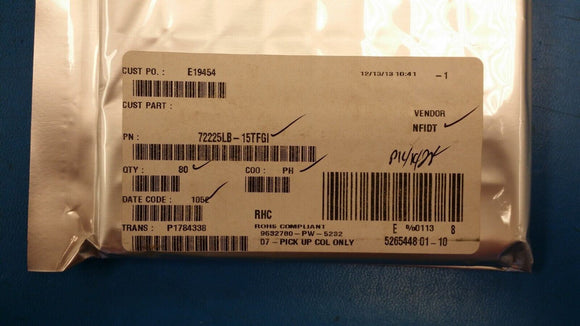 (1pc) 72225LB15TFGI IC FIFO 1024X18 SYNC 15NS 64TQFP