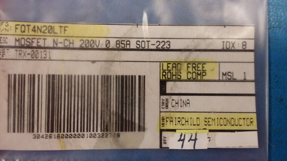 (11pcs) FQT4N20L Trans MOSFET N-CH 200V 0.85A 4-Pin(3+Tab) SOT-223