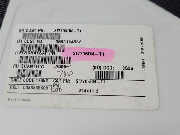 (10 PCS) SI7705DN-T1 SILICONIX MOSFET P-CHANNEL 20V 6.3A 2.8W PowerPAK-1212-8