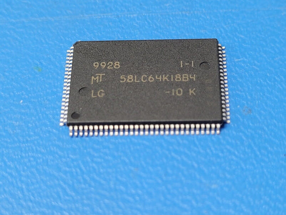 (10 PCS) MT58LC64K18B4LG-10 MICRON Cache SRAM 64KX18 10ns CMOS TQFP100