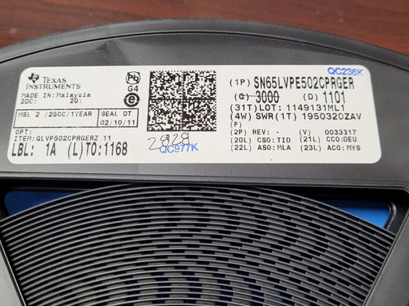 (2 PCS) SN65LVPE502CPRGER TI Buffer, ReDriver 2 Channel 5Gbps 24-VQFN (4x4) ROHS