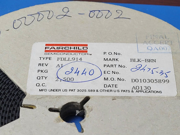 (100 PCS) FDLL914 FAIRCHILD SEMICONDUCTOR DIODE GEN PURP 100V 200MA LL34