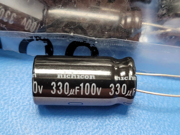 (10 PCS) UVR2A331MHD NICHICON CAP ALUM 330UF 20% 100V RADIAL ROHS