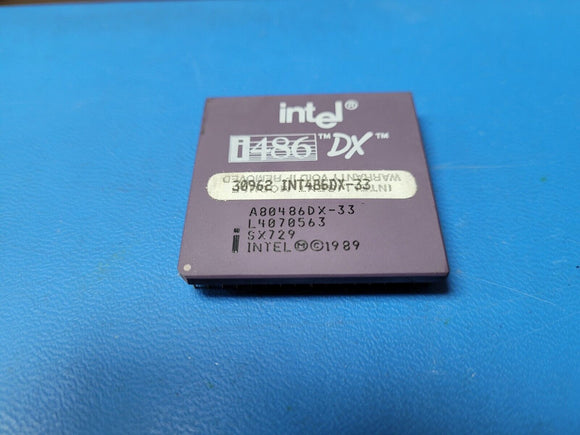 (1 PC) A80486DX-33 INTEL Microprocessor, 32-Bit, 32MHz, MOS, CPGA168
