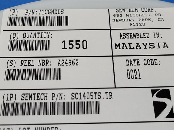 (1550 PCS) SC1405TS.TR SAMTECH Half Bridge Based MOSFET Driver, 2A, TSSOP-14