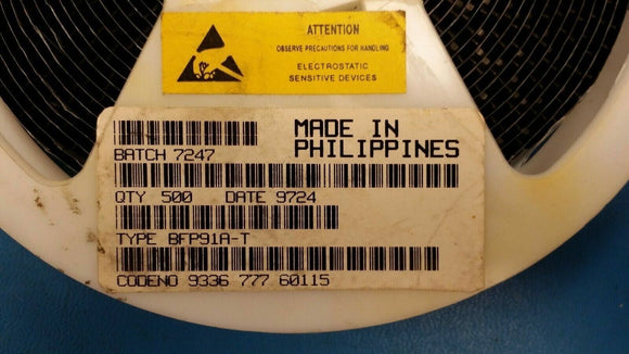 (1 PC) BFP91A RF BiPOLAR TRANSISTOR NPN 12V .05A 4-PIN SOT-143 SMD