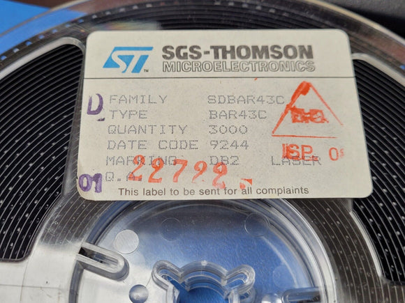 (25 PCS) BAR43C RECTIFIER, SCHOTTKY, 2 ELEMENT,TO-236-3, SC-59, SOT-23-3