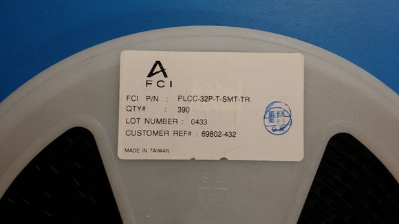(10 PCS) PLCC-32P-T-SMT-TR FCI IC Socket, PLCC32, 32 Contact(s) SMT/SMD