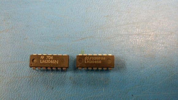 (2 PCS) LM3046N NSC 5 CHANNEL, VHF BAND, Si, NPN, RF SMALL SIGNAL TRANSISTOR