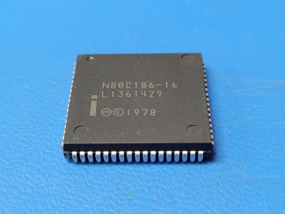 (1 PC) N80C186-16 INTEL Microprocessor, 16-Bit, 16MHz, CMOS, PLCC68