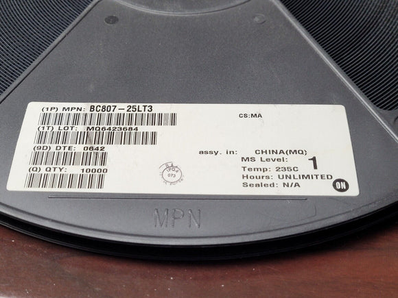 (200 PCS) BC807-25 ONSEMI Trans GP BJT PNP 45V 0.5A 3-Pin SOT-23