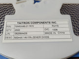 (100 PCS) TZM5244B TAITRON DIODE ZENER 14V 500MW SOD80 ROHS