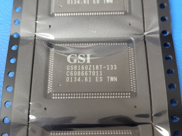 (1 PC) GS8160Z18T-133 GSI ZBT SRAM, 1MX18, 8.5ns, CMOS, QFP100