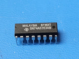 (2 PCS) SN74AS353AN TI Multiplexer, 2-Func, 4 Line Input, TTL, PDIP16