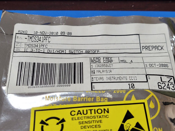 (2 PCS) TMDS341PFC TI IC 3-TO-1 DVI/HDMI SWITCH 80TQFP ROHS