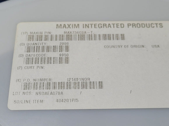 (10 PCS) MAX734CSA MAXIM IC REG FLASH MEM 1OUT 8SOIC