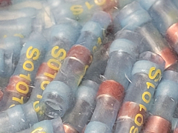 (10 PCS) 189-10176, H-M-1,  Conn Crimp Term Splice Butt PVDF H-M .650L