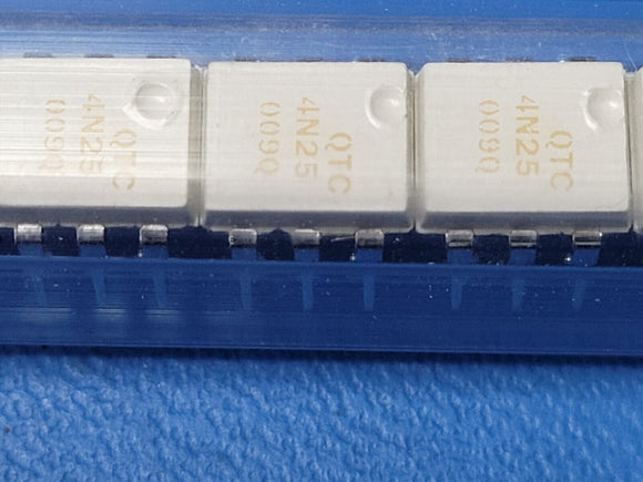 (2 PCS) 4N25M QTC OPTOISO 4.17KV TRANS W/BASE 6DIP
